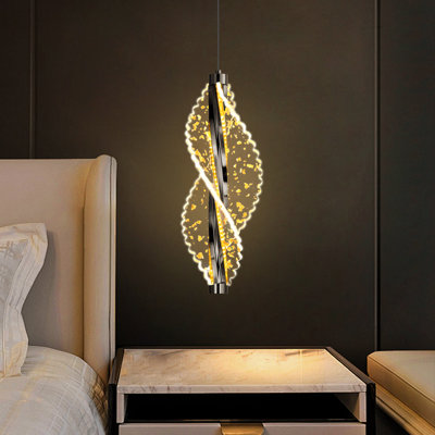 1-light Modern Led Acrylic Chandelier Black