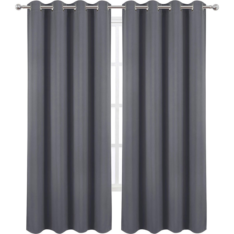 Erfried Blackout Curtain Pair, Gray, 52" W x 95" L