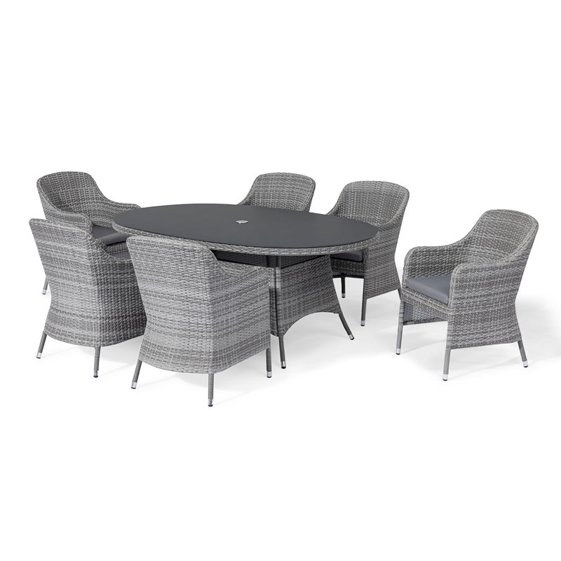 Santorini 6 Seat Oval Rattan Dining Set