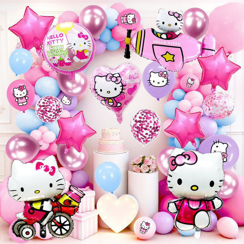 79Pcs Hello Kitty Balloon Party Decorations,Hello Kitty Birthday Decorations Balloons Set