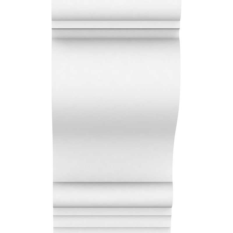 Standard Scroll Signature Urethane Corbel, Primed Tan, 8" H x 3" W x 4" D