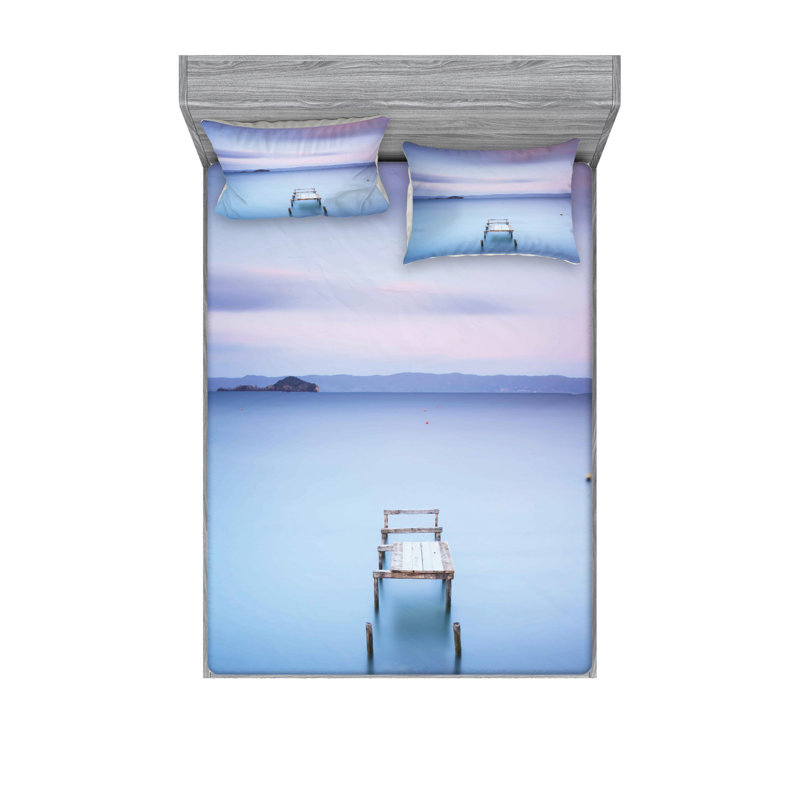 Ensemble de draps jettyon bolsena lake, Ensemble de drap pour grand lit avec drap-housse