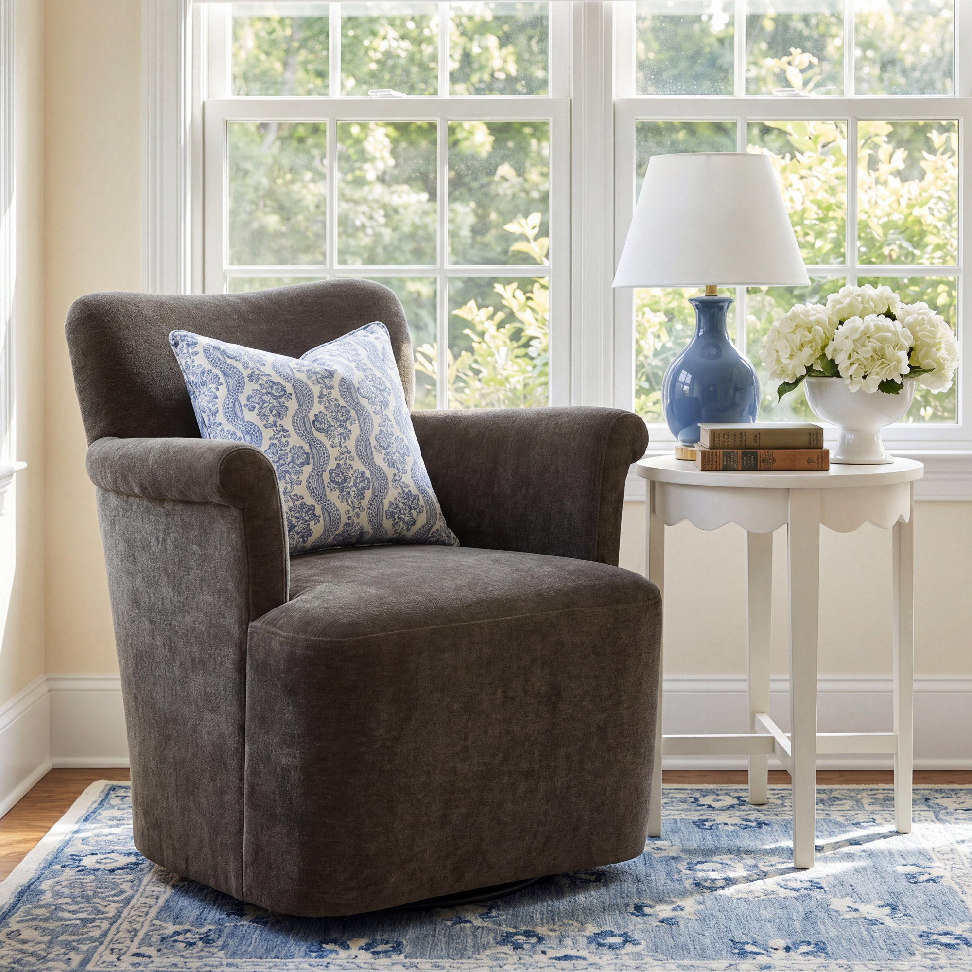 Camellia Swivel Chair, Malmo Olive