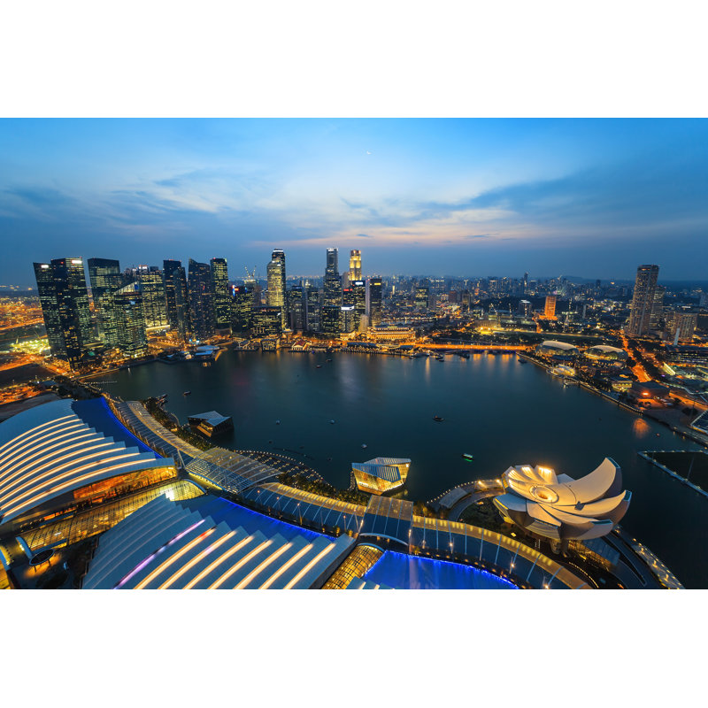 Singapore City Skyline by Noppasin - Wrapped Canvas Print, 81cm H x 122cm W