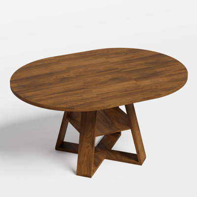 43.3"-60" Extendable Round Dining Table with Hidden Storage & Cross Base, Round Extendable Table for 4-6 People