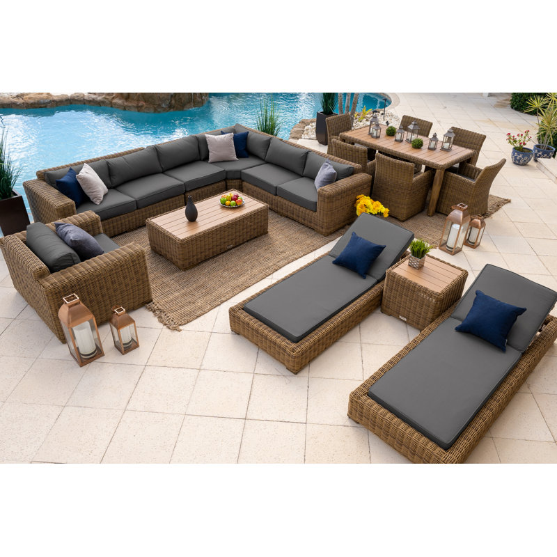 Ensemble de mobilier d'extérieur 16 pièces Malmo