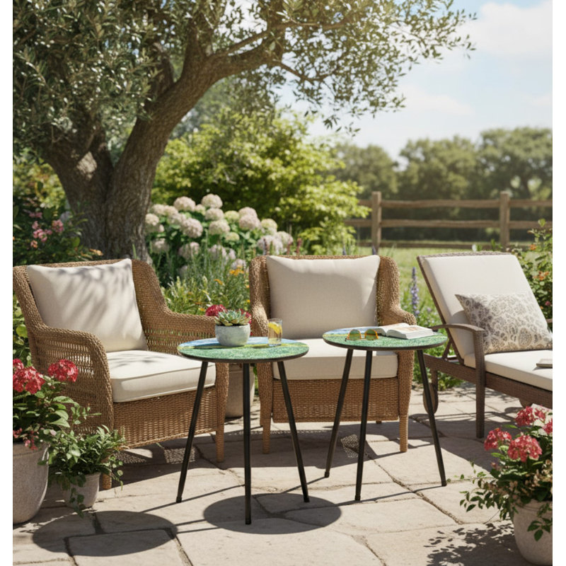Round Metal Outdoor Side Table , 13.5cm cm W 13.5cm cm D