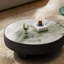 Modern round natural stone coffee table set