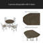 Table pliante multifonctionnelle, pouvant accueillir 4 personnes, avec espace de rangement, table pliante à quatre côtés pouvant économiser de l'espace