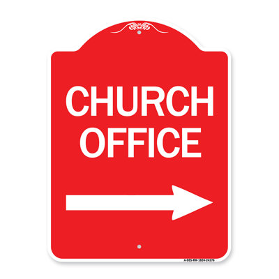 Enseigne Signmission Designer Series - Bureau de l'église (avec flèche droite) / 24276