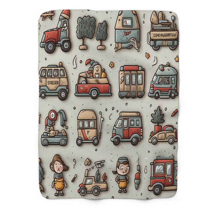 Petites voitures - couverture de qualité supérieure 1 pièce, Grand lit