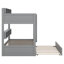 Lit superposé avec rangement et lit gigogne, structure de lit superposé en bois peu encombrante avec tablettes de chevet-303267746-303267747