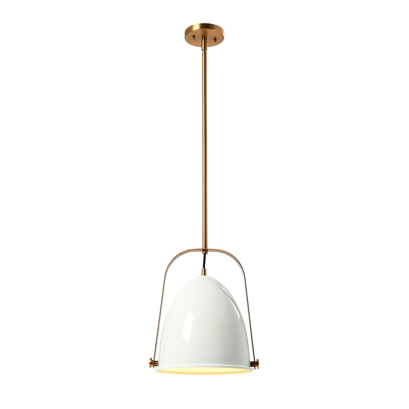 Luminaire suspendu en dome à 1 lumière, Blanc