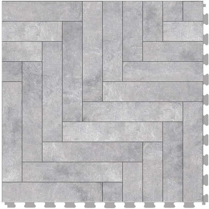 Master Mosaic 5mm Thick 20'' W x 20'' L Vinyl, Chevron Graystone