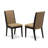 3 Piece Modern Dining Table Set Contains 1 Drop Leaves Dining Room Table and 2 Grey Linen Fabric Upholstered Chair with High Back - Acacia Walnut Finish-446782762-446782761-446782759