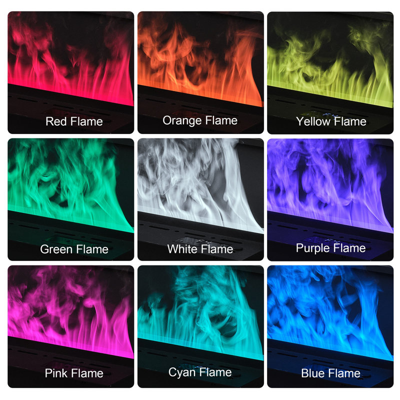 Electric Fireplace 3D Water Vapour Fireplace Recessed Multicolour Realistic Atomized Flame, with Water and Remote Control Electric Steam Fireplace Stove