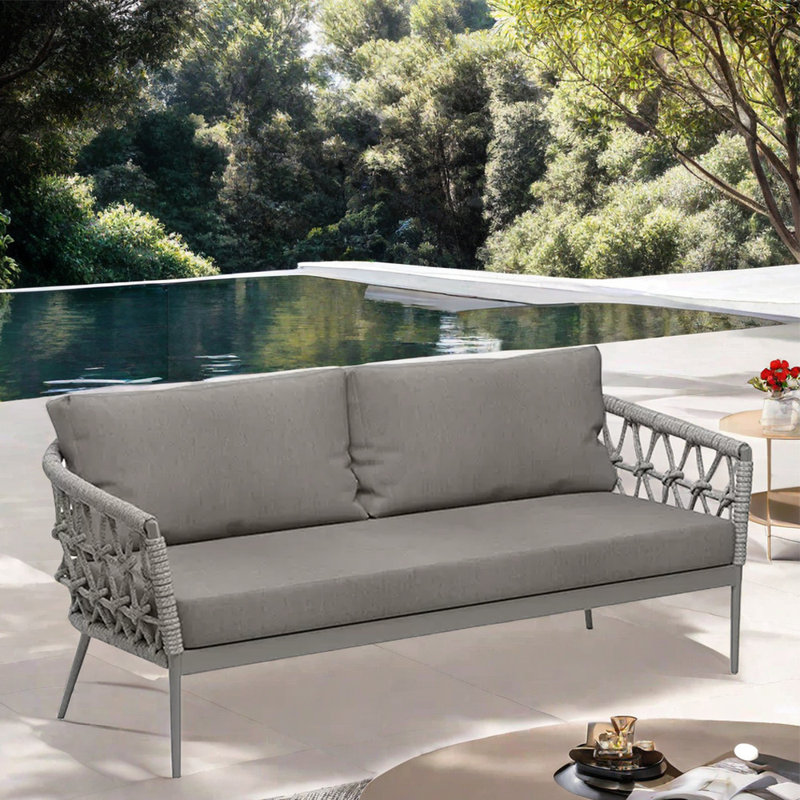 Causeuse d'extérieur en tissu 74,8 po Novelyn