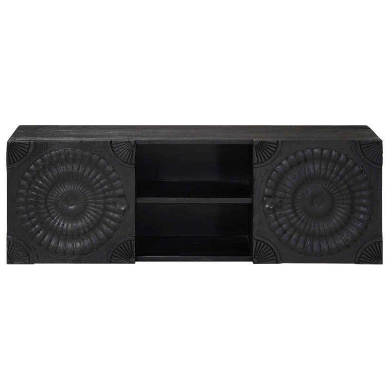Vidaxl TV Cabinet With Shelf Solid Mango Wood And Engineered Wood Indoor