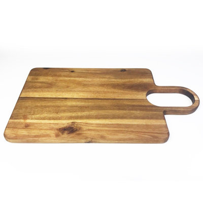 Organic Acacia Wood Kitchen Cutting Chopping Board With Oval Handle