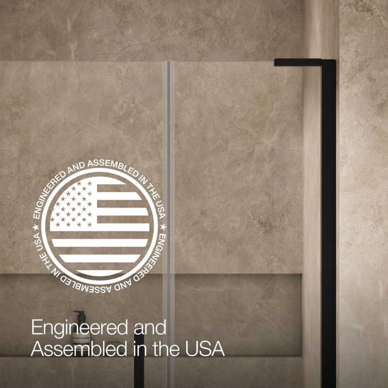 Composed 4646-3/4-In W X 71-1/2-In H Frameless Pivot Shower Door With 3/8-In Crystal Clear Glass And Back-To-Back Vertical Door Pulls