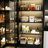 L-Shaped Bookcase Set With Tempered Glass Doors, Aluminum Alloy Frame And 3-Color LED Shelf Lighting