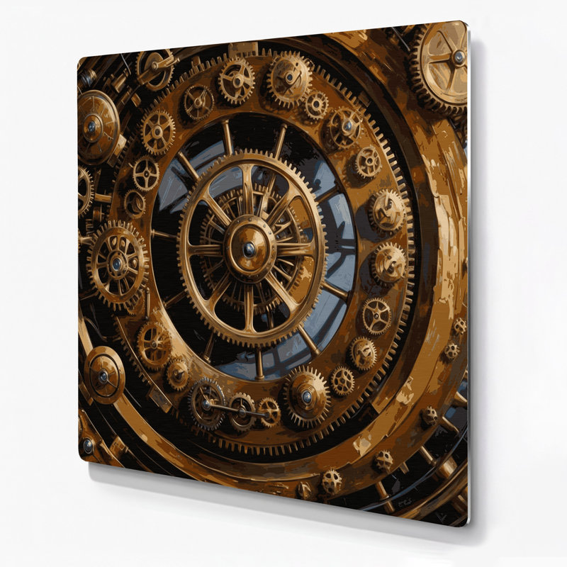 Art mural en métal Sci Fi, H 96 po x l 96 po x P 0,05 po