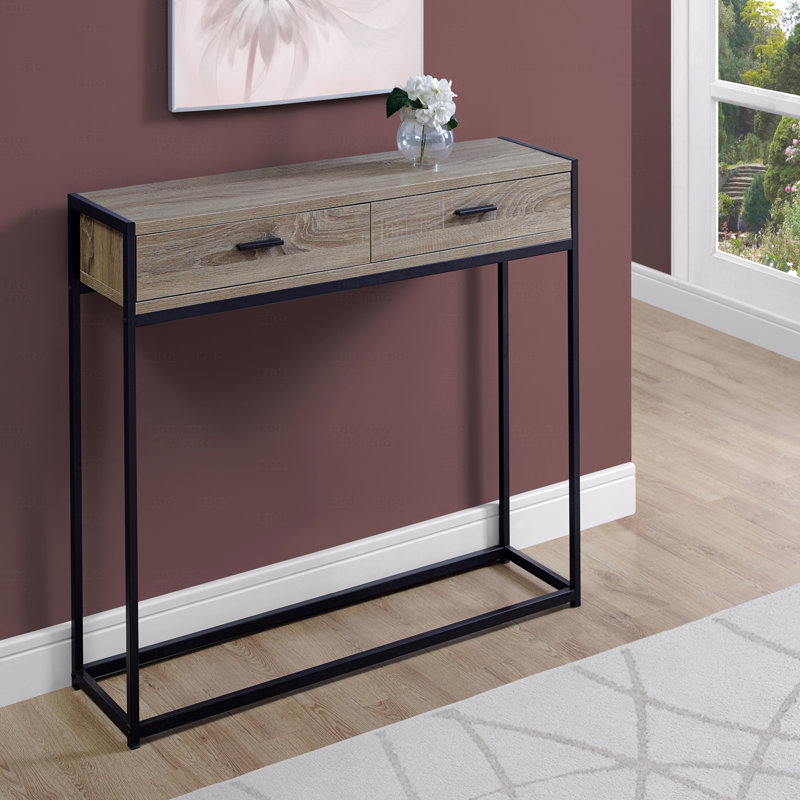 Console étroite avec structure en métal, Taupe