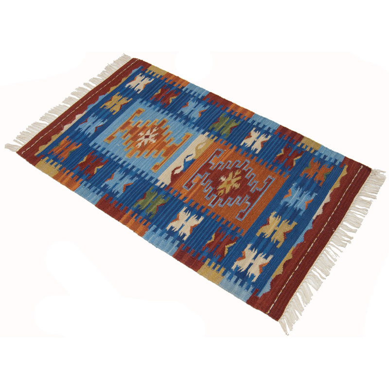Klein Rectangle 60 cm x 110 cm Flatweave Kilim Indoor / Outdoor Area Rug