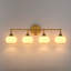 Dimmable Bathroom Wall Light with White Glass Shades-907329100-907329102-907329097