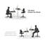 Tabouret de dessin ergonomique à dossier moyen inclinable vers l'avant avec accoudoirs rabattables et roulettes à frein automatique, chaise de bureau pivotante assortie pour bureau debout, noir