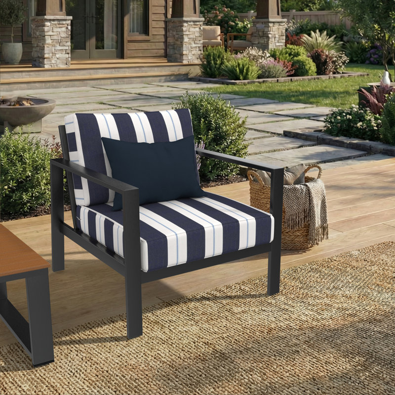 Donnely Sunbrella® Outdoor Deep Seating Louge Chair Cushion, 24" W x 24" D, Sunbrella® Relate Harbor