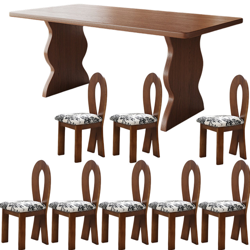 Ensemble de salle à manger en bois de frêne brun, H 29,9 po x L 78,7 po x l 34,6 po