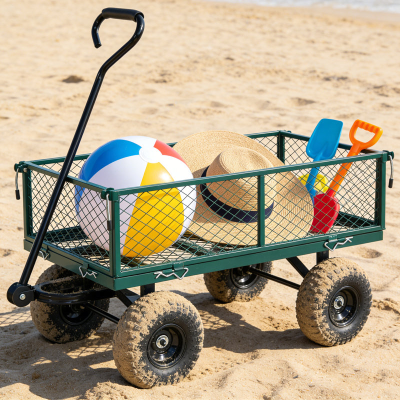 Green Wagon Cart For Firewood Transport