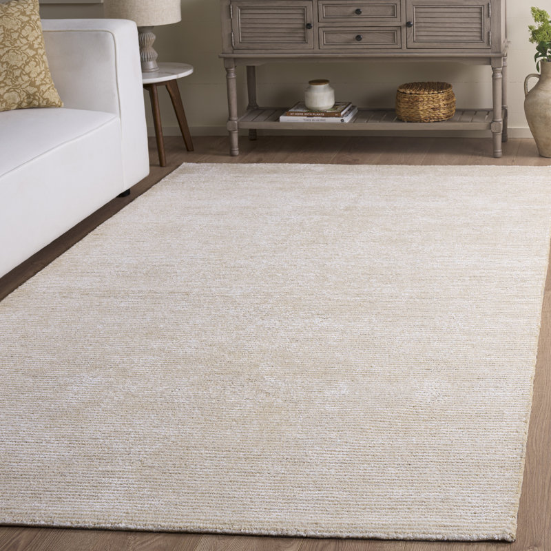 Tapis d'intérieur en coton de couleur unie touffeté à la main Soho, Rectangle de 5 pi x 8 pi