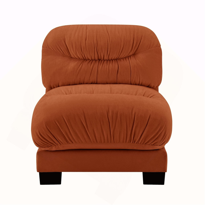 Flora Armless Sofa Chenille- Orange