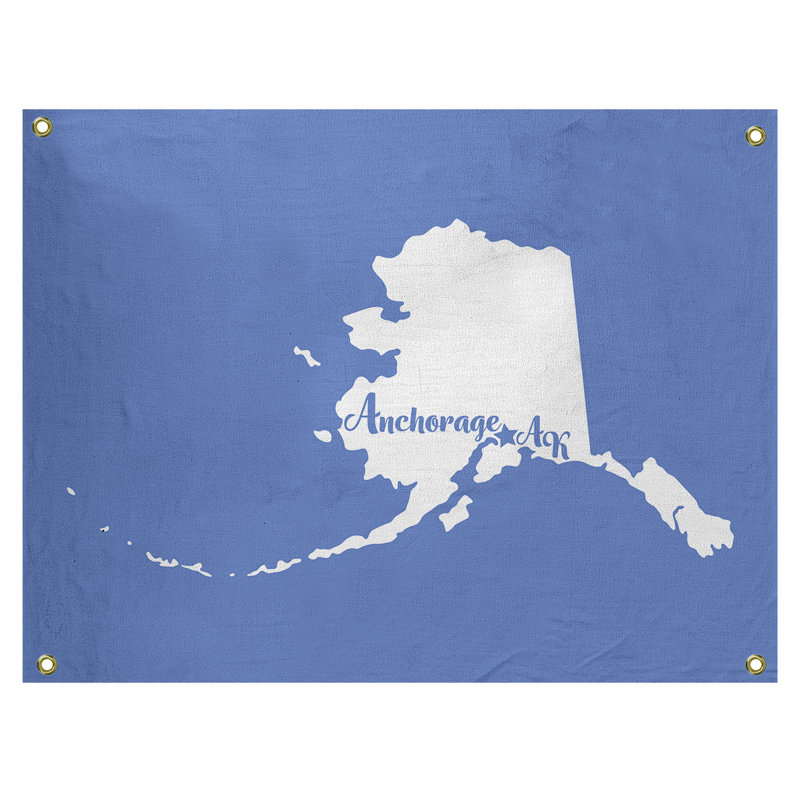 Tapisserie murale alaska ancrage, H 59 po x l 80 po, Bleu