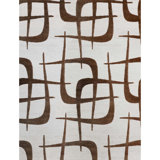 Geometric Area Rug in Ivory/Brown