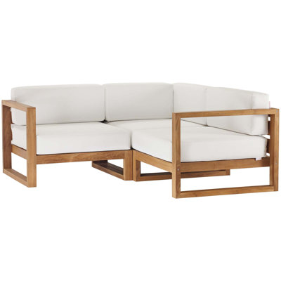 Ensemble de canapé modulaire en bois de teck 3 pièces Upland
