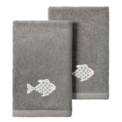 FIGI 2PC Embellished Bath Towel Set 2 Piece Turkish Cotton Towel Set