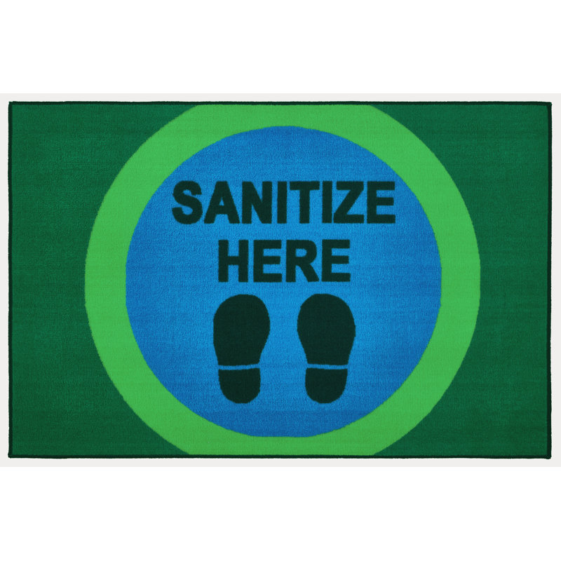 Tapis touffeté vert / bleu / noir, Rectangle 3 pi x 4 pi 6 po