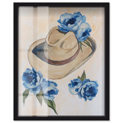 «Brimpant Blues I Shadowbox Print Western Floral Art» par Art Remedy