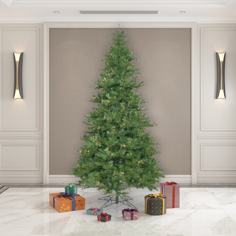 Mixed Country Slim 12' Green Pine Artificial Christmas Tree