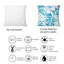 Coussin décoratif à motif de feuilles turquoise et de baies sur fond blanc-1580013639
