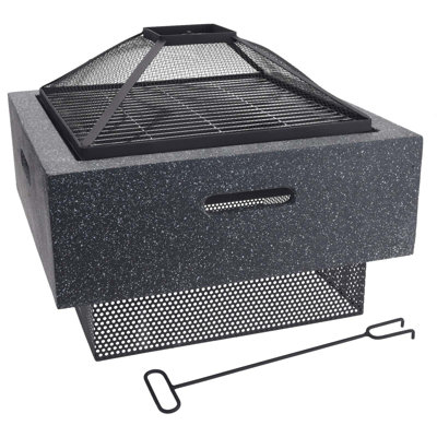 Arielah Square Magnesium Oxide Wood Burning Smokeless Fire Pit