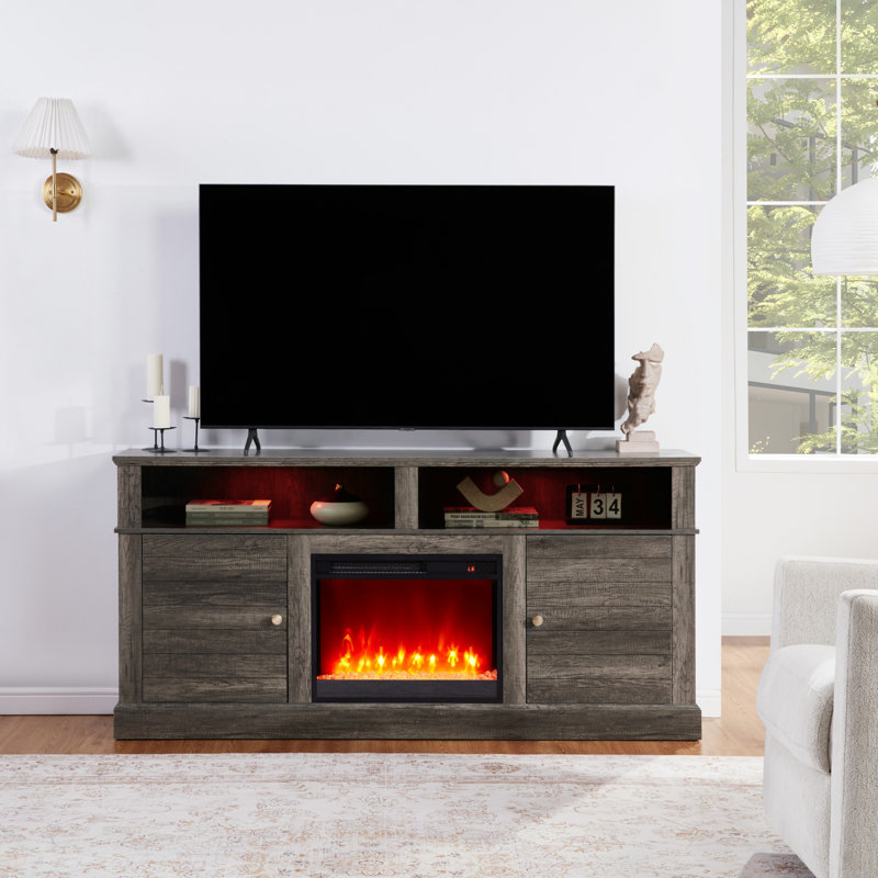 Console de meuble télé 70 po avec foyer et chauffage Lucoyer