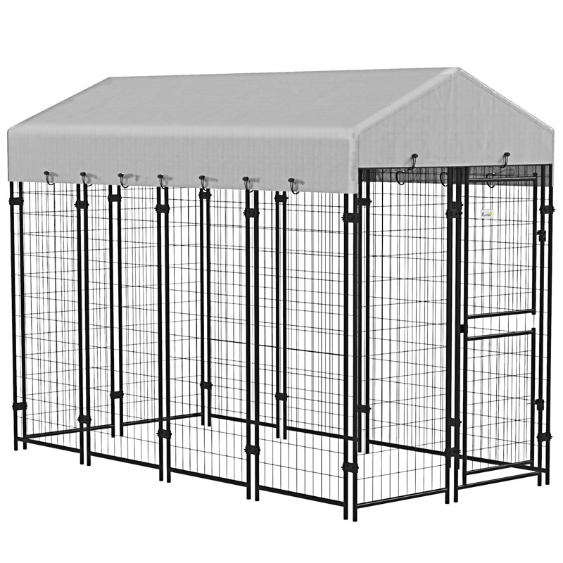 Chenil d'extérieur avec housse imperméable Pawhut, 71.92" H x 95.92" W x 48.13" D, Vert