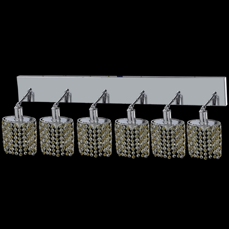 Glass Flush Mounted Sconce, Strass Swarovski, Jet Black