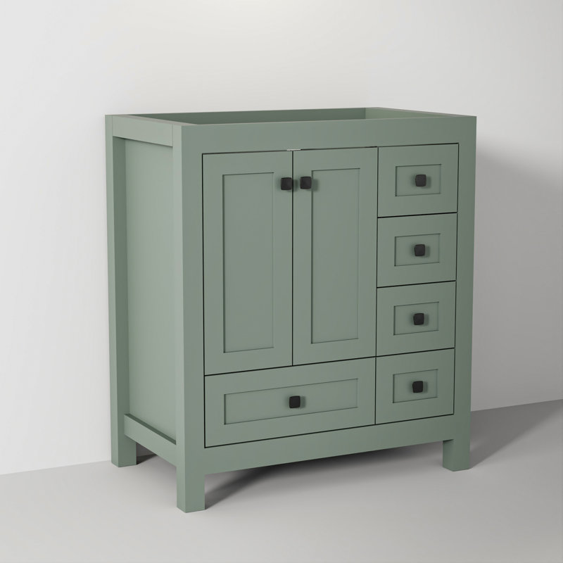 30" Freestanding Single Bathroom Vanity Base Only, Sink Top Not Included, Green