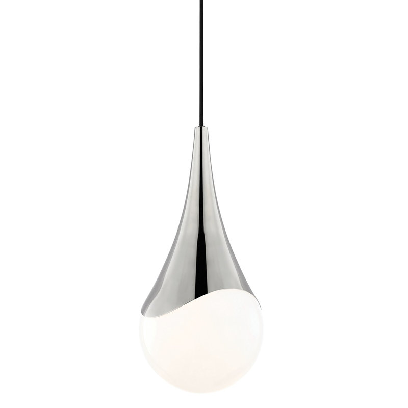 Ariana 1 - Light Single Pendant, Polished Nickel, 16" H x 7.5" W x 7.5" D