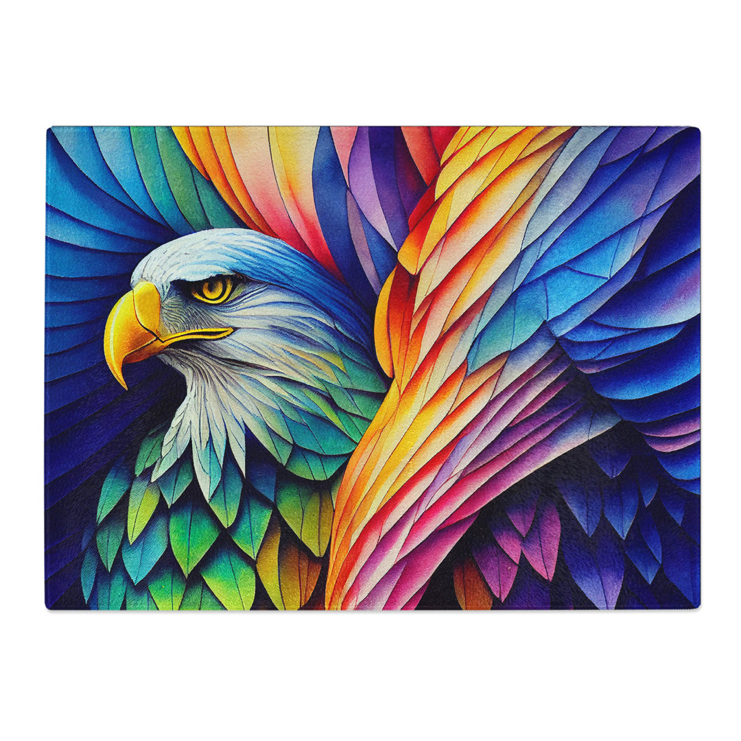 Eagle Bird Watercolour Vol.6  Glass Chopping Board